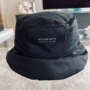 NWOT ALL SAINTS Spitalfields Black Bucket Hat - Puffer, Nylon
